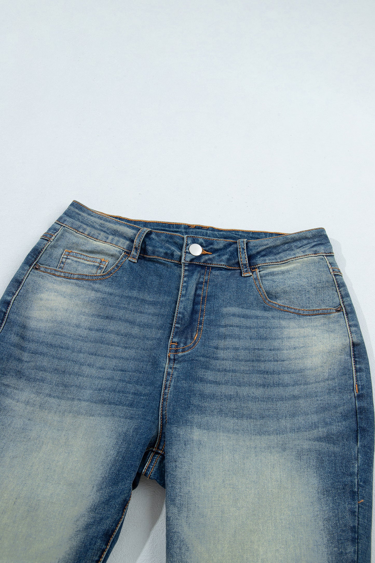 Sail Blue Pocket Detail Flare Leg Jeans