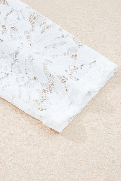 Black Lace Long Sleeve Insert Drop Shoulder Tee