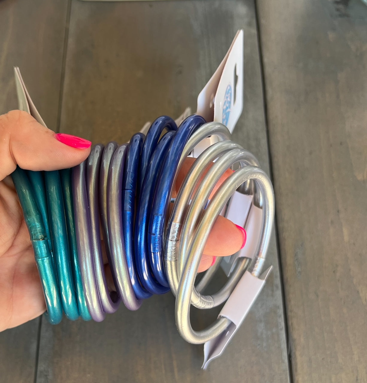 Foil Colors Silicone Bangle Bracelets - OBX Prep
