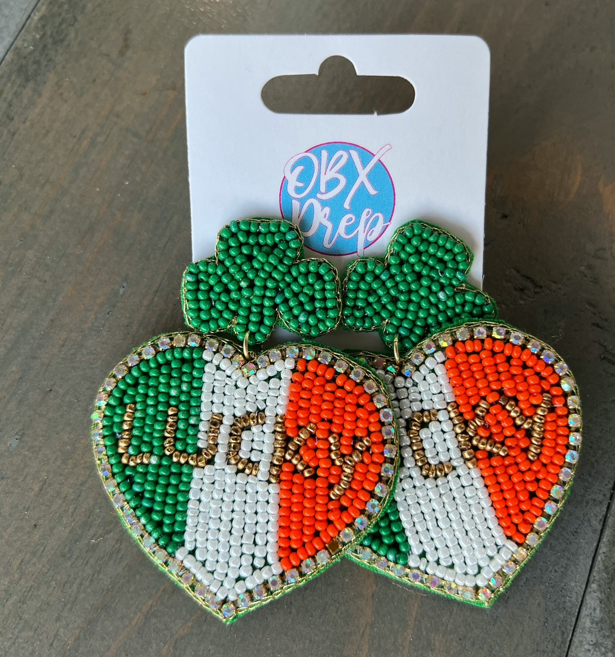 Clover St. Patrick's Day Lucky Seed Beaded Drop Earrings - OBX Prep