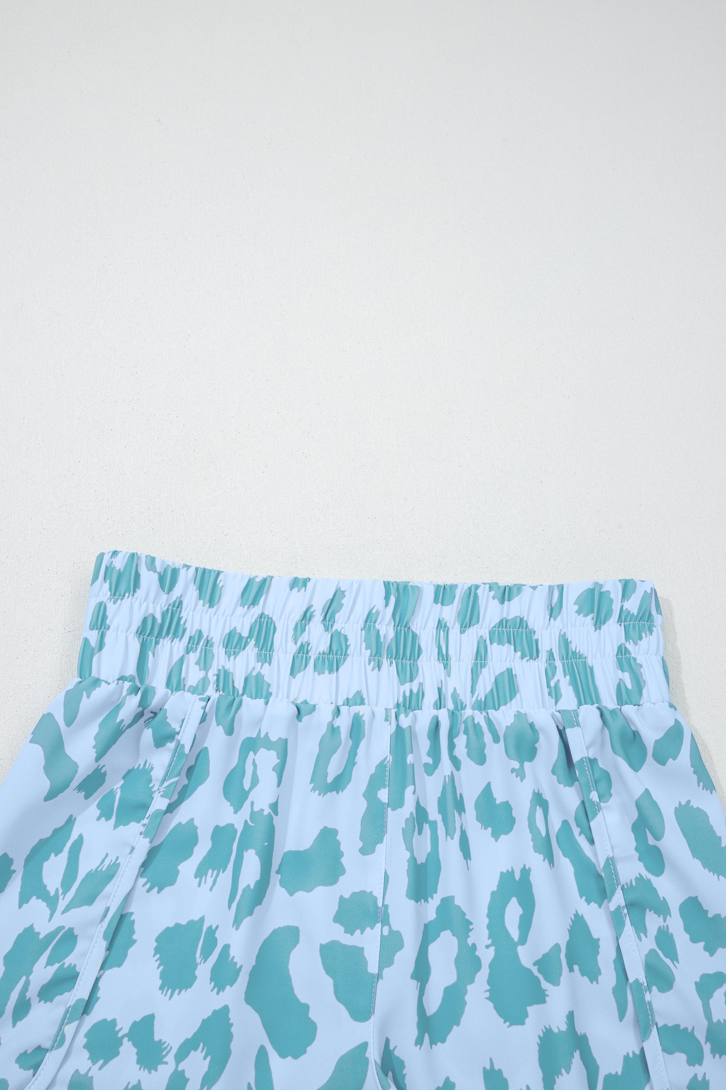 White Leopard High Waisted Athletic Shorts