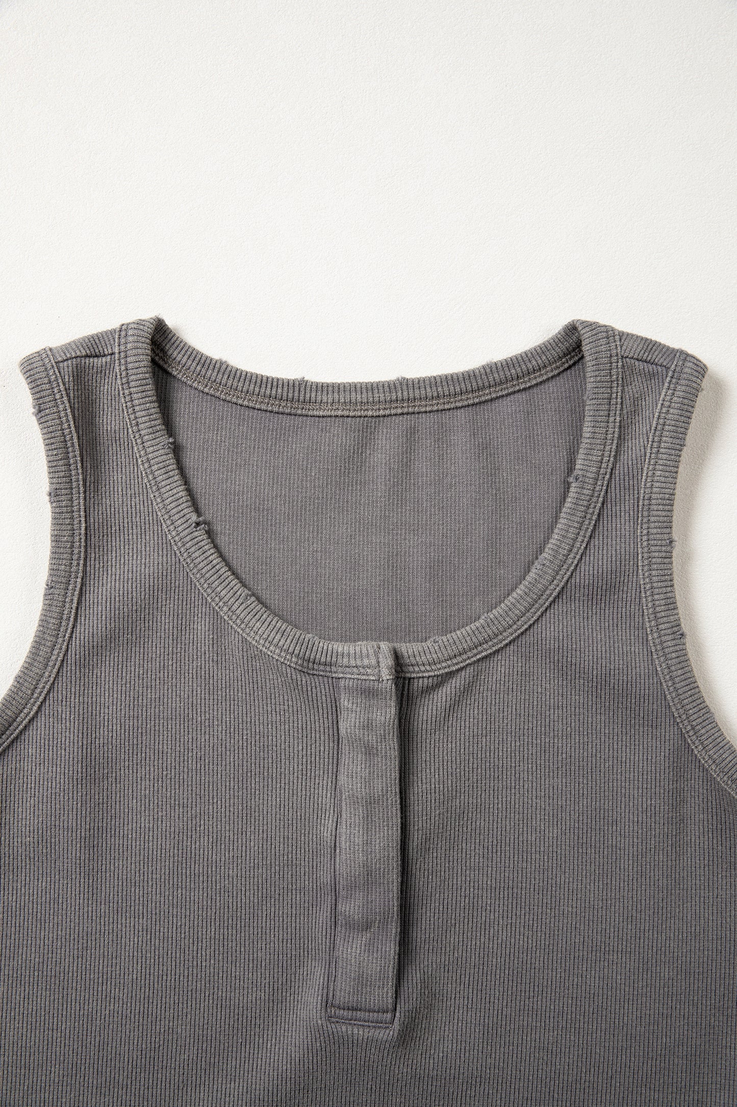 Bright Green Vintage Distressed Ribbed Mineral Wash Tank Top