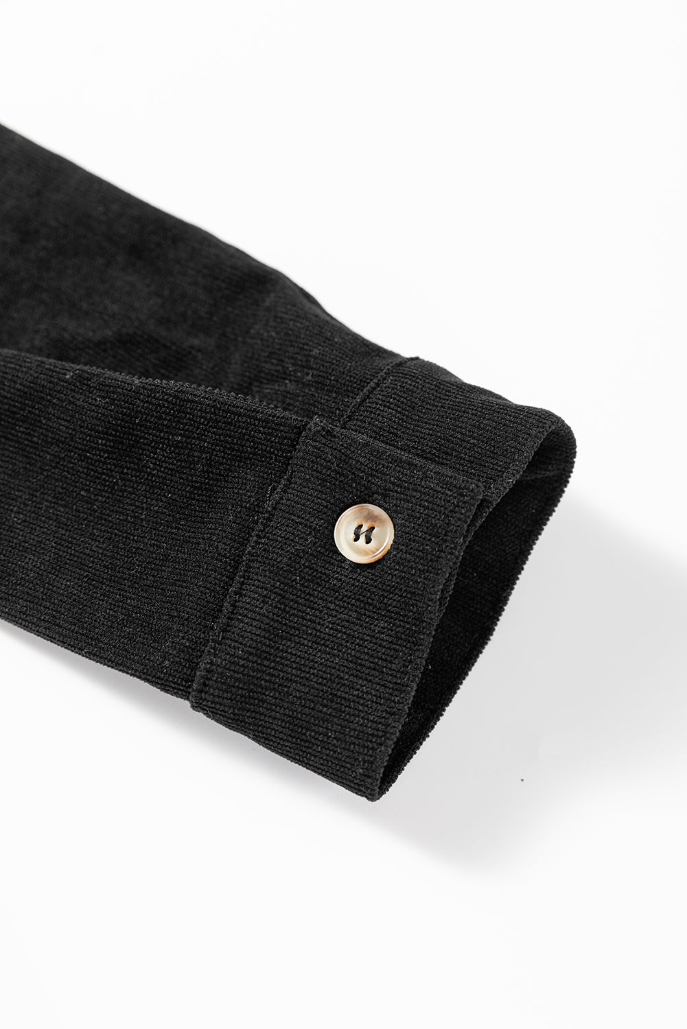 Vineyard Green Corduroy Half Button Collared Long Sleeve Mini Dress