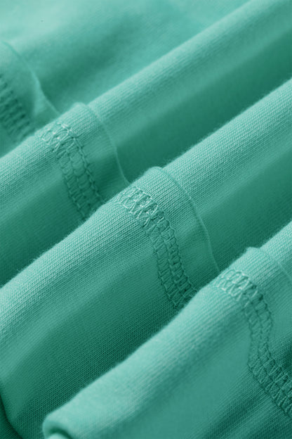 Mint Green Raw Edge Patch Pocket Oversized Top and Shorts Set