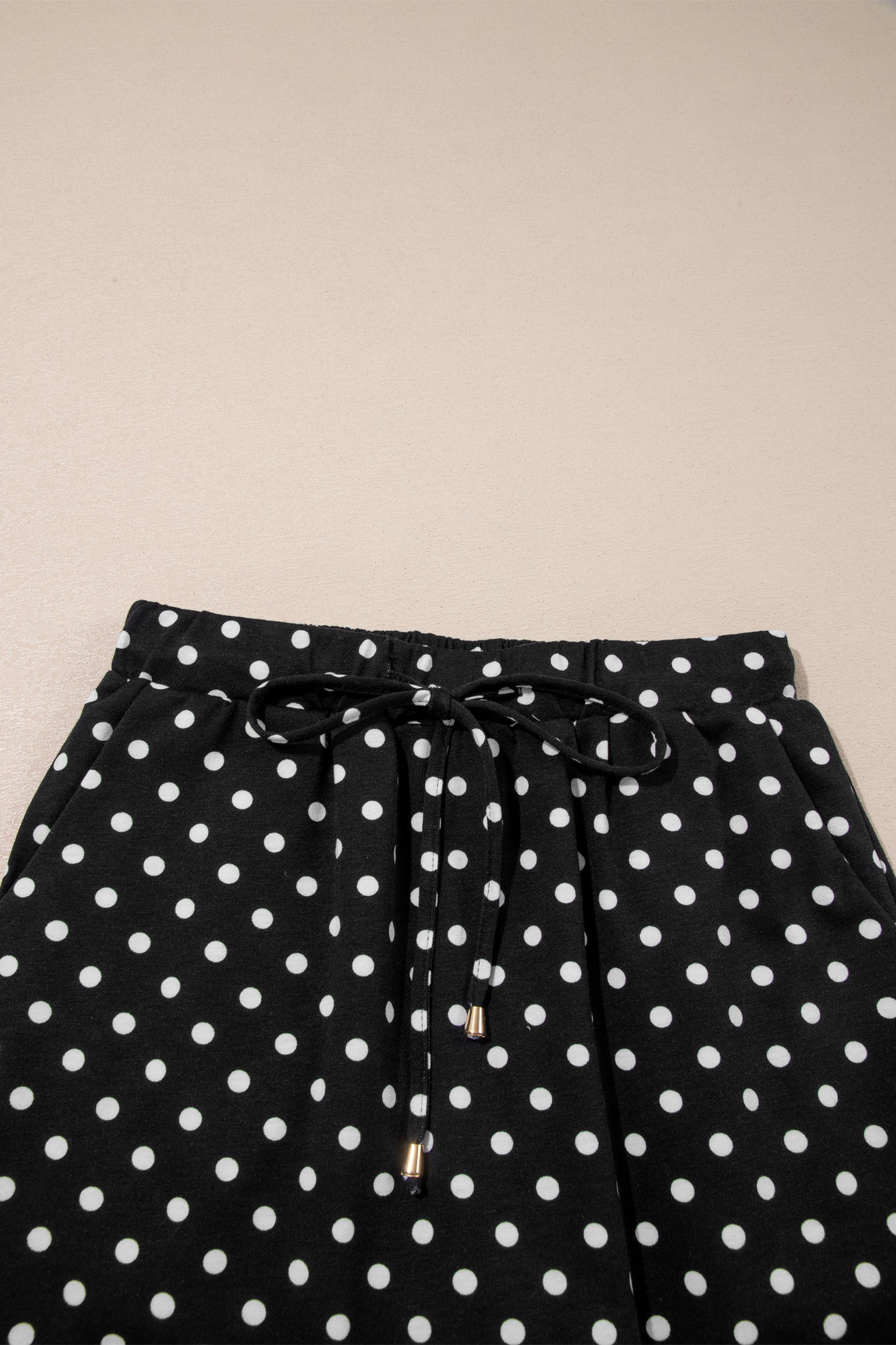Sachet Pink Polka Dot Drawstring Casual Mini Skort