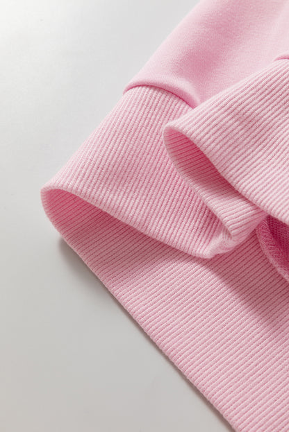 Phalaenopsis Chenille Heart Pattern Casual 2pcs Pants Set