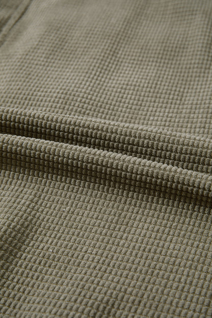 Beige 2 in 1 Thermal Knit Textured Hooded Jacket