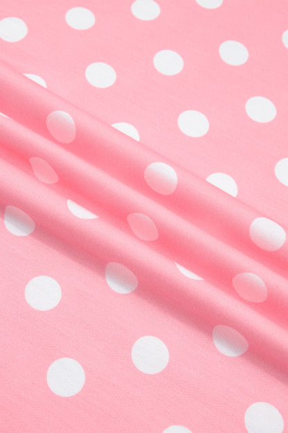 Sky Blue Polka Dot Oversized Top Drawstring Short Set