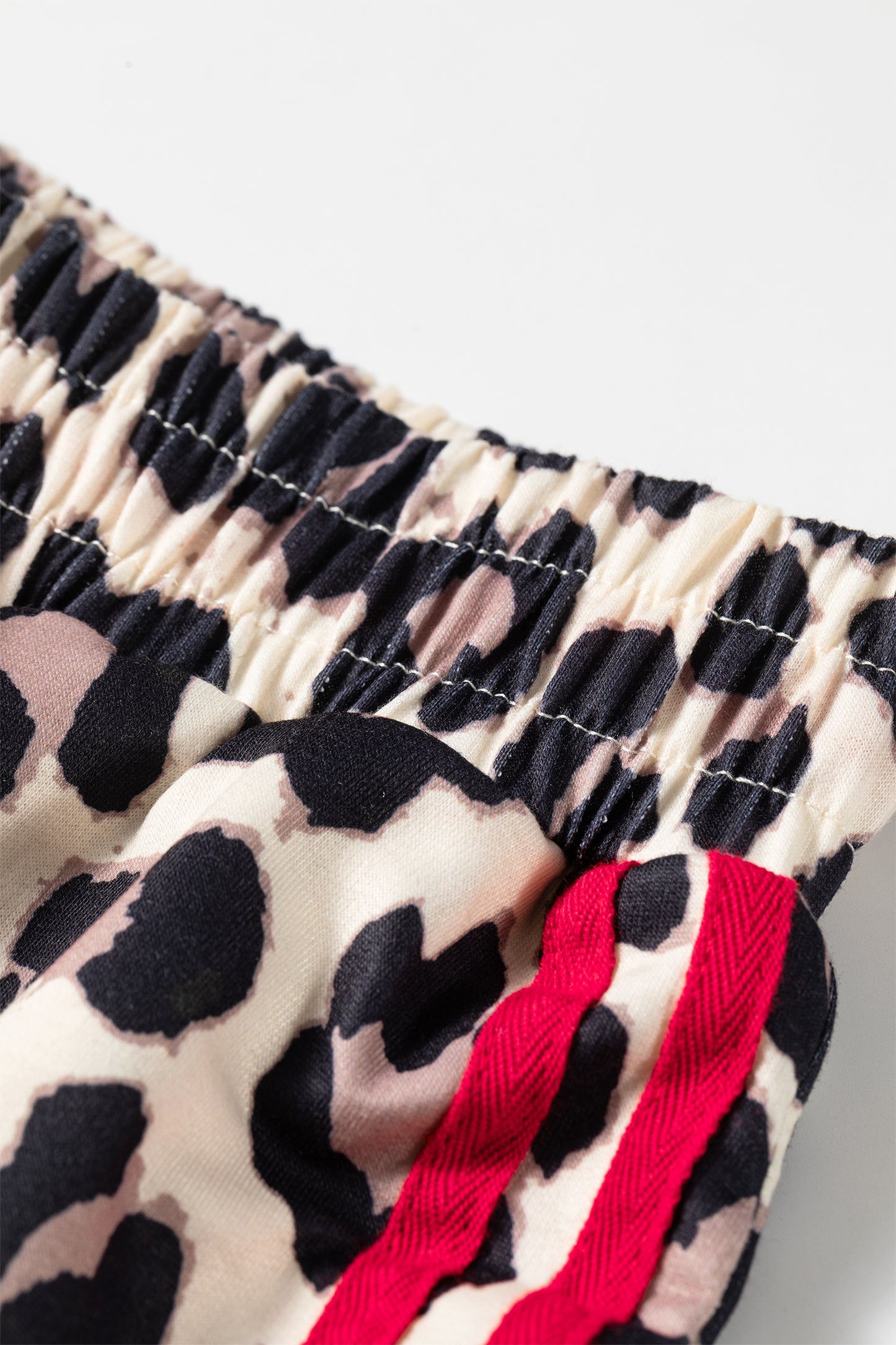 Rose Side Stripe Leopard Wide leg Trousers