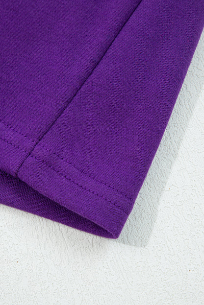 Evergreen Varsity Stripe Detail Drop Shoulder Pullover Mini Skirt Set