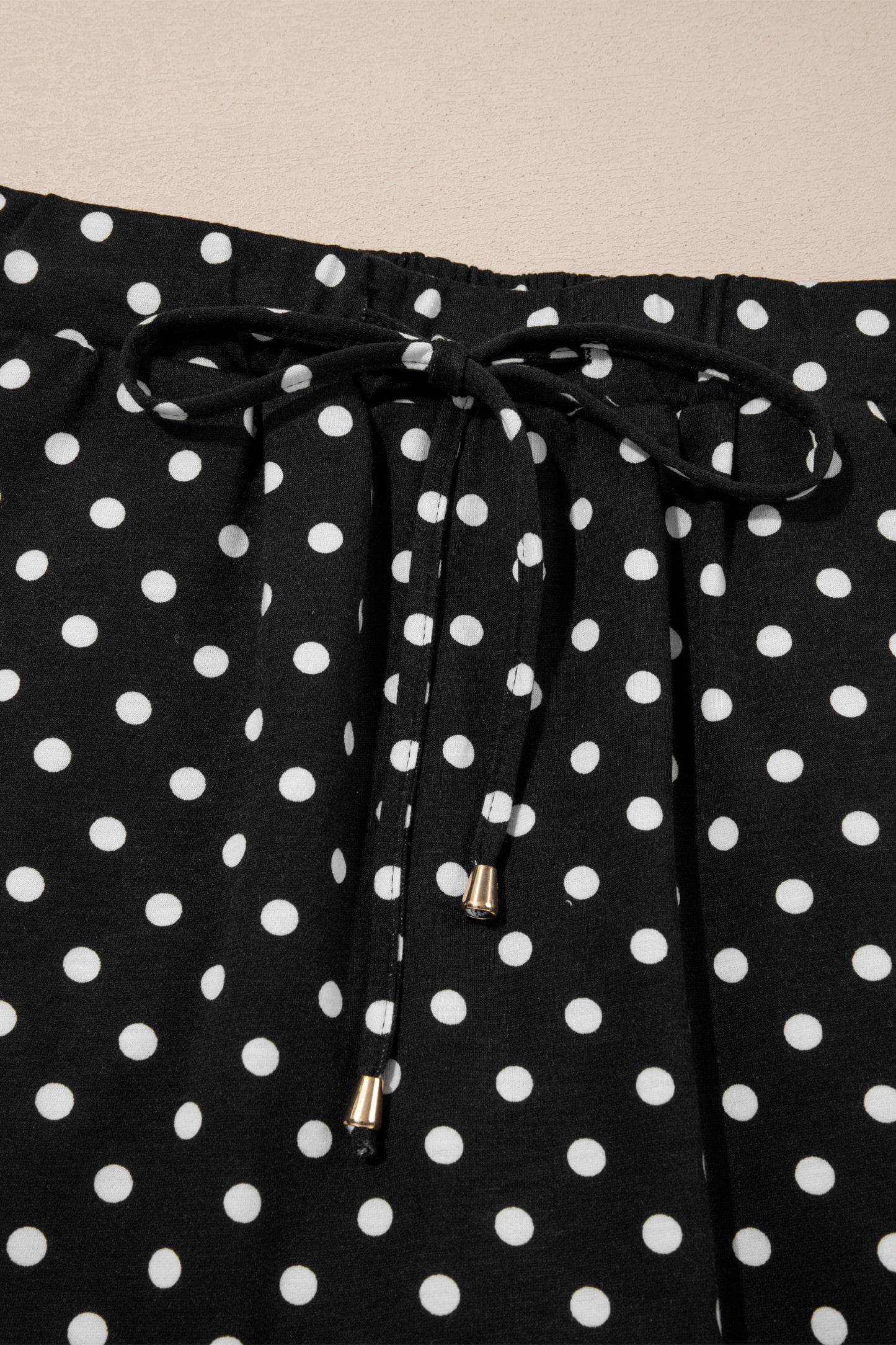Sachet Pink Polka Dot Drawstring Casual Mini Skort