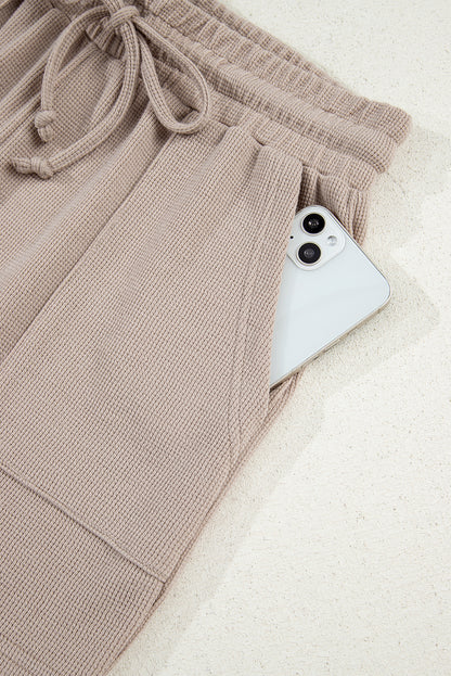 Jet Stream Textured Colorblock Patchwork Tee and Shorts Set