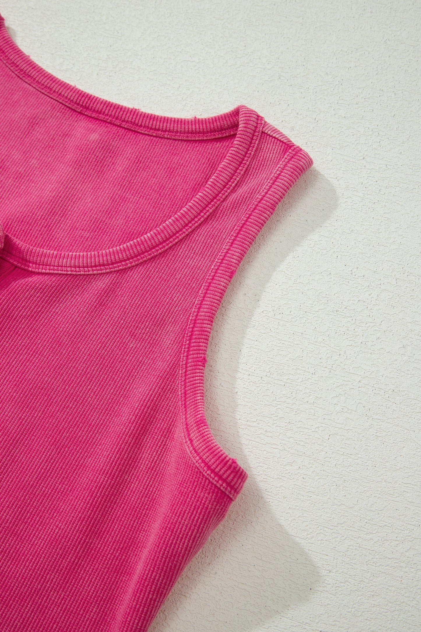 Bright Green Vintage Distressed Ribbed Mineral Wash Tank Top