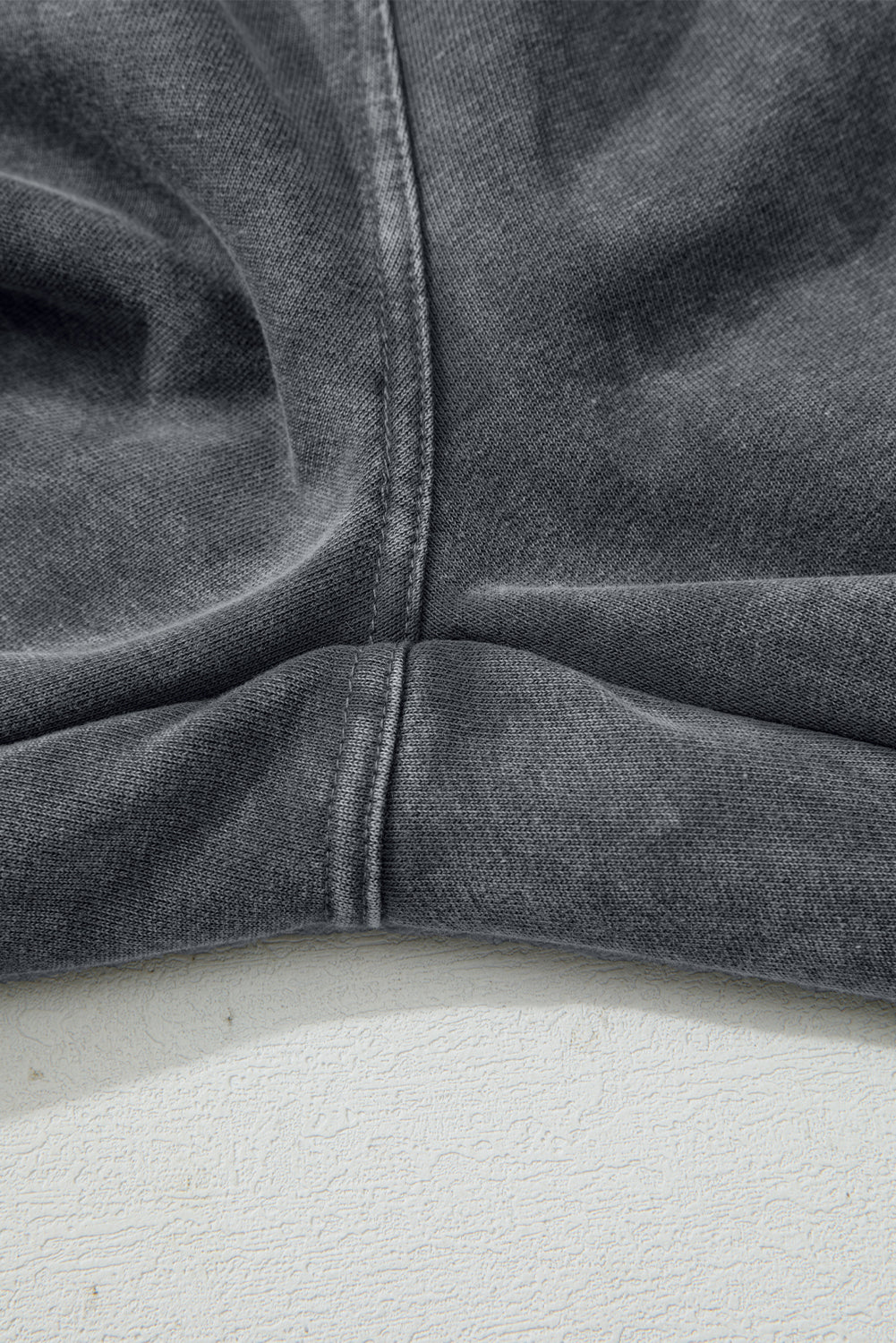 Medium Grey Mineral Wash Jogger Style High Waist Casual Pants