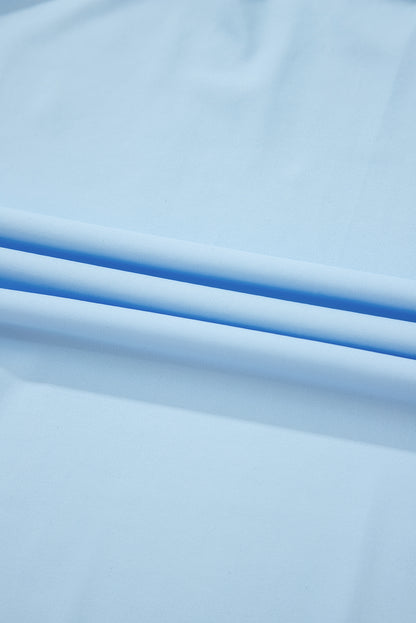 Sky Blue Drawstring High Waist Lined Tennis Skorts