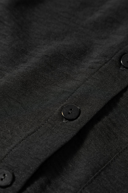 Beige Pure Color Patch Pocket Shirt