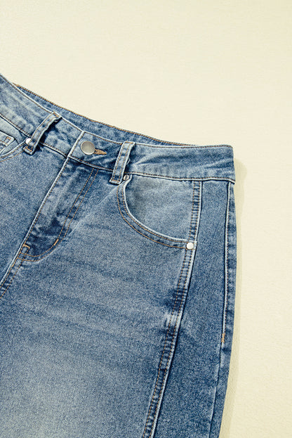 Dusk Blue Vintage Washed Seam Detail Shift Jeans