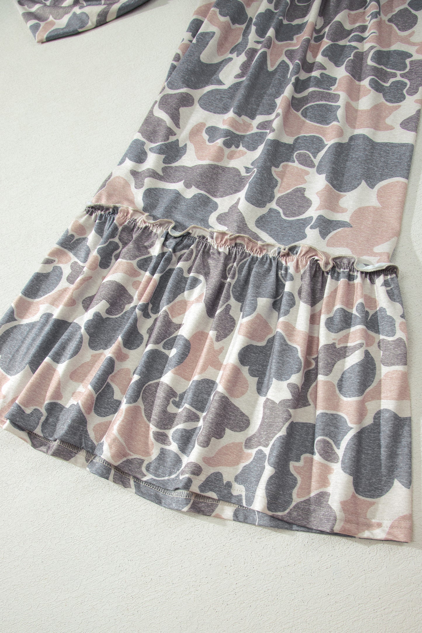 Brown Camo Print Wide Leg Casual Pants
