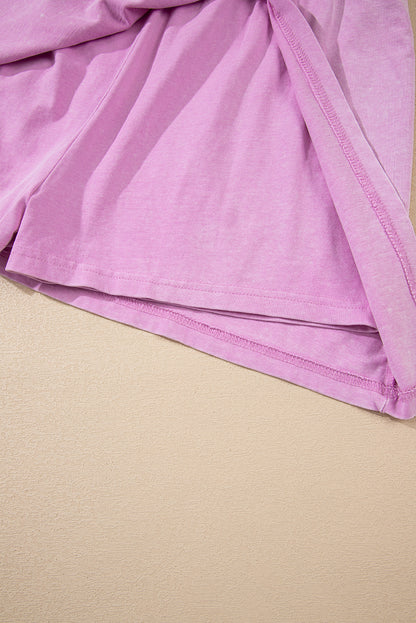 Phalaenopsis 2 Pieces Mineral Wash Cotton Tank Top Lined Split Skirt Set