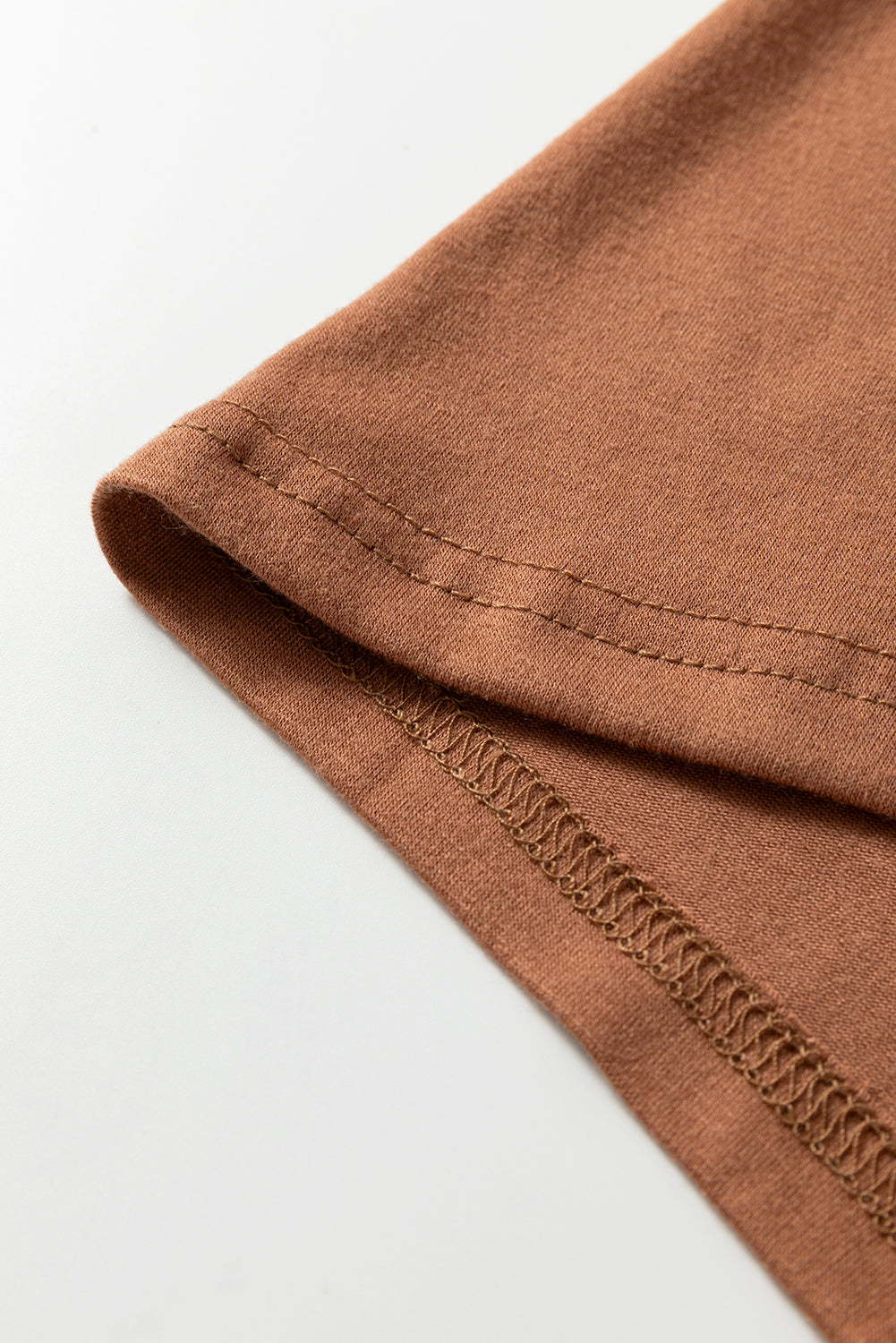 Brown Floral Sleeve Patchwork Round Neck Plus Blouse