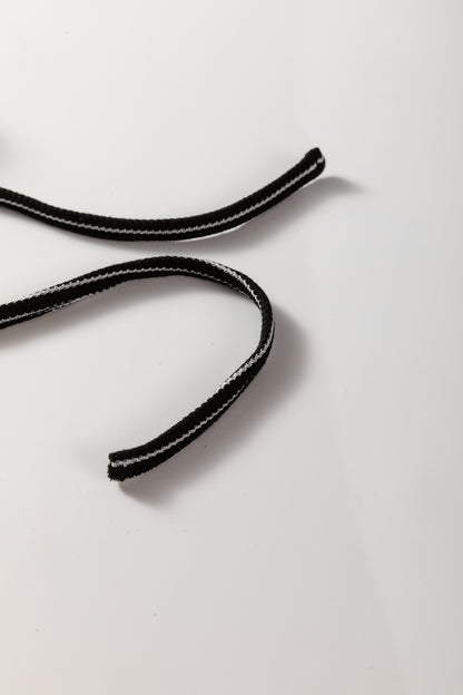 White Stripe Collared Pullover Top and Drawstring Pant Set