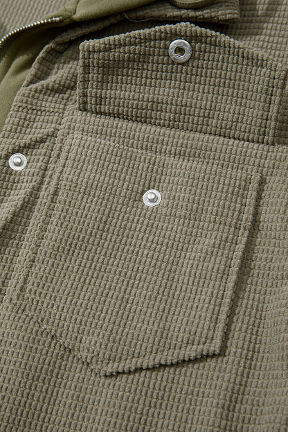 Beige 2 in 1 Thermal Knit Textured Hooded Jacket