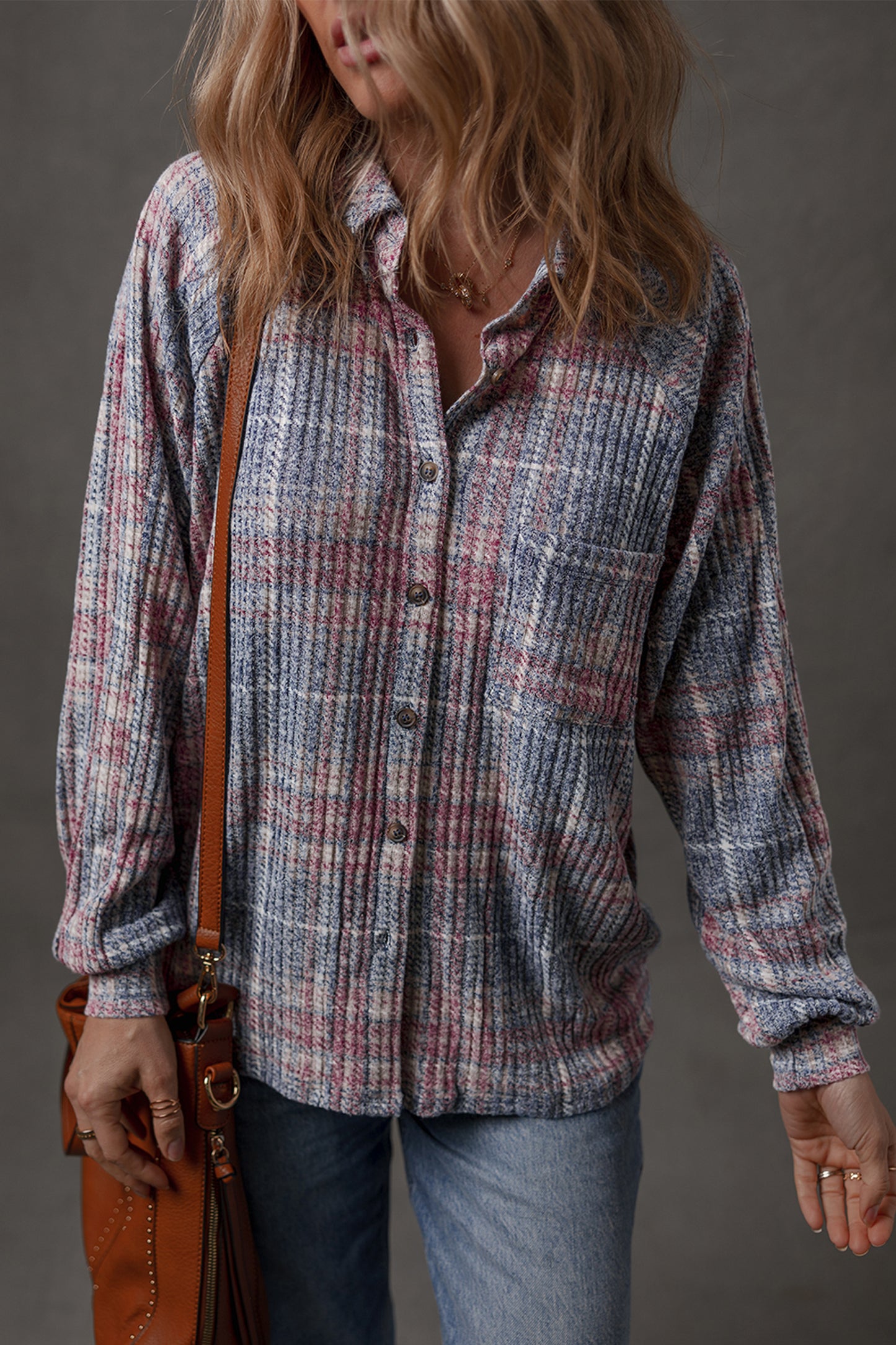 Multicolour Plaid Textured Chest Pocket Vintage Shirt