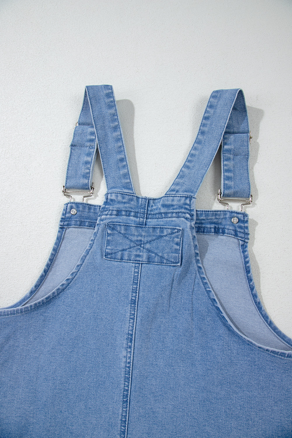 Dusk Blue Pocketed Adjustable Straps Denim Overall Dress