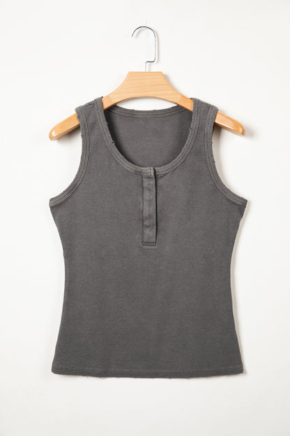 Bright Green Vintage Distressed Ribbed Mineral Wash Tank Top