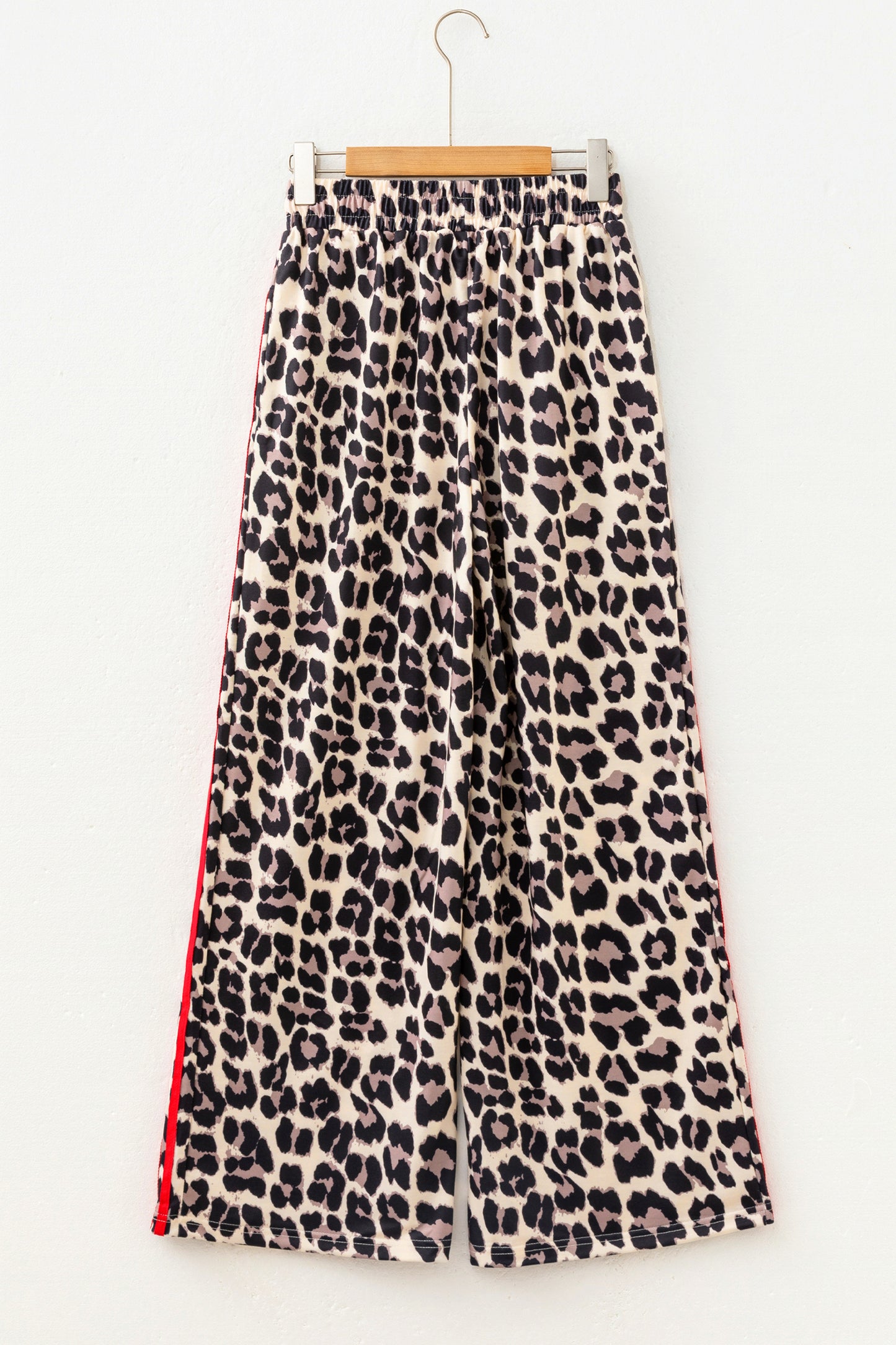 Rose Side Stripe Leopard Wide leg Trousers