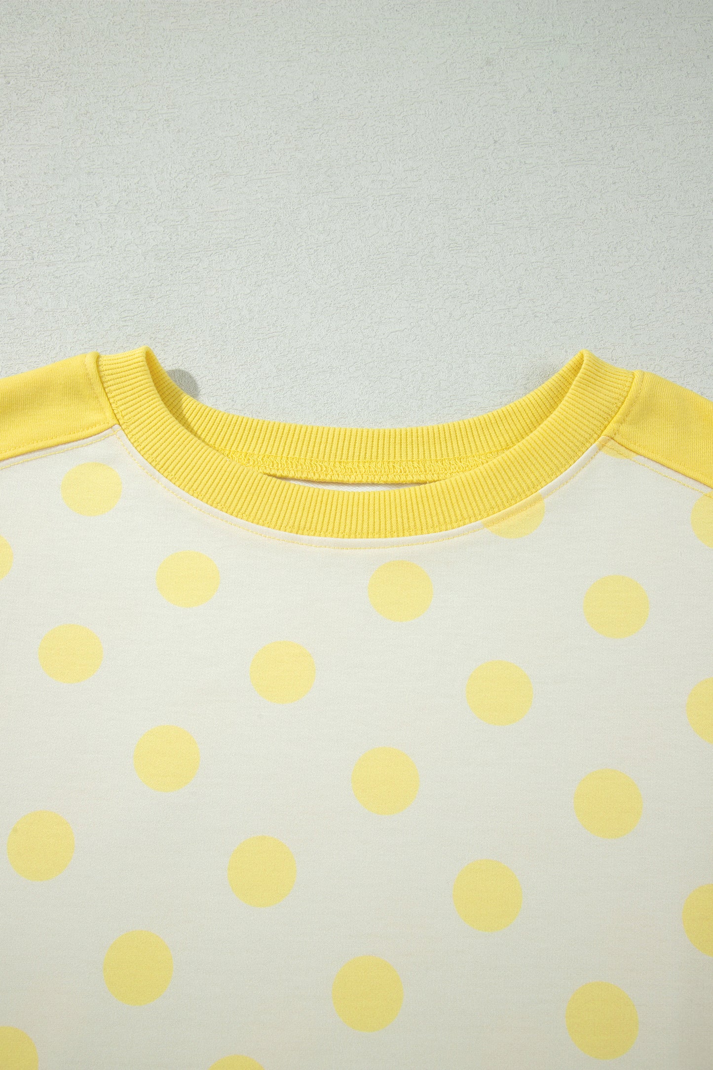 Yellow Color Block Patchwork Polka Dot Wide Leg Pant Set
