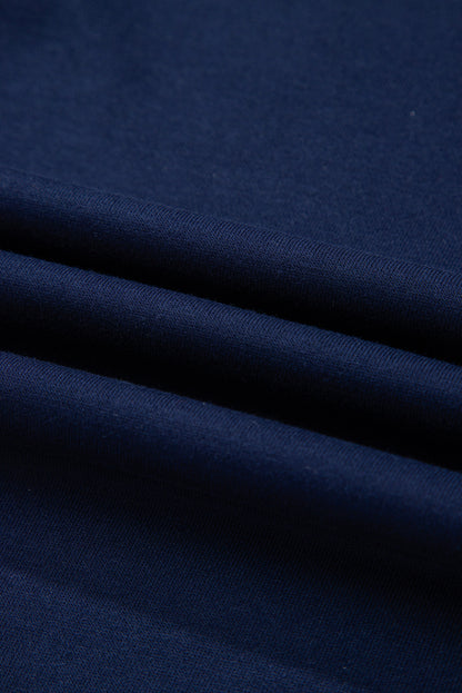 Evergreen Varsity Stripe Detail Drop Shoulder Pullover Mini Skirt Set