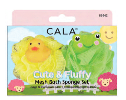 Cute and Fluffy Aliens, Duck and Frog Children's Mesh Bath Sponge Set S
